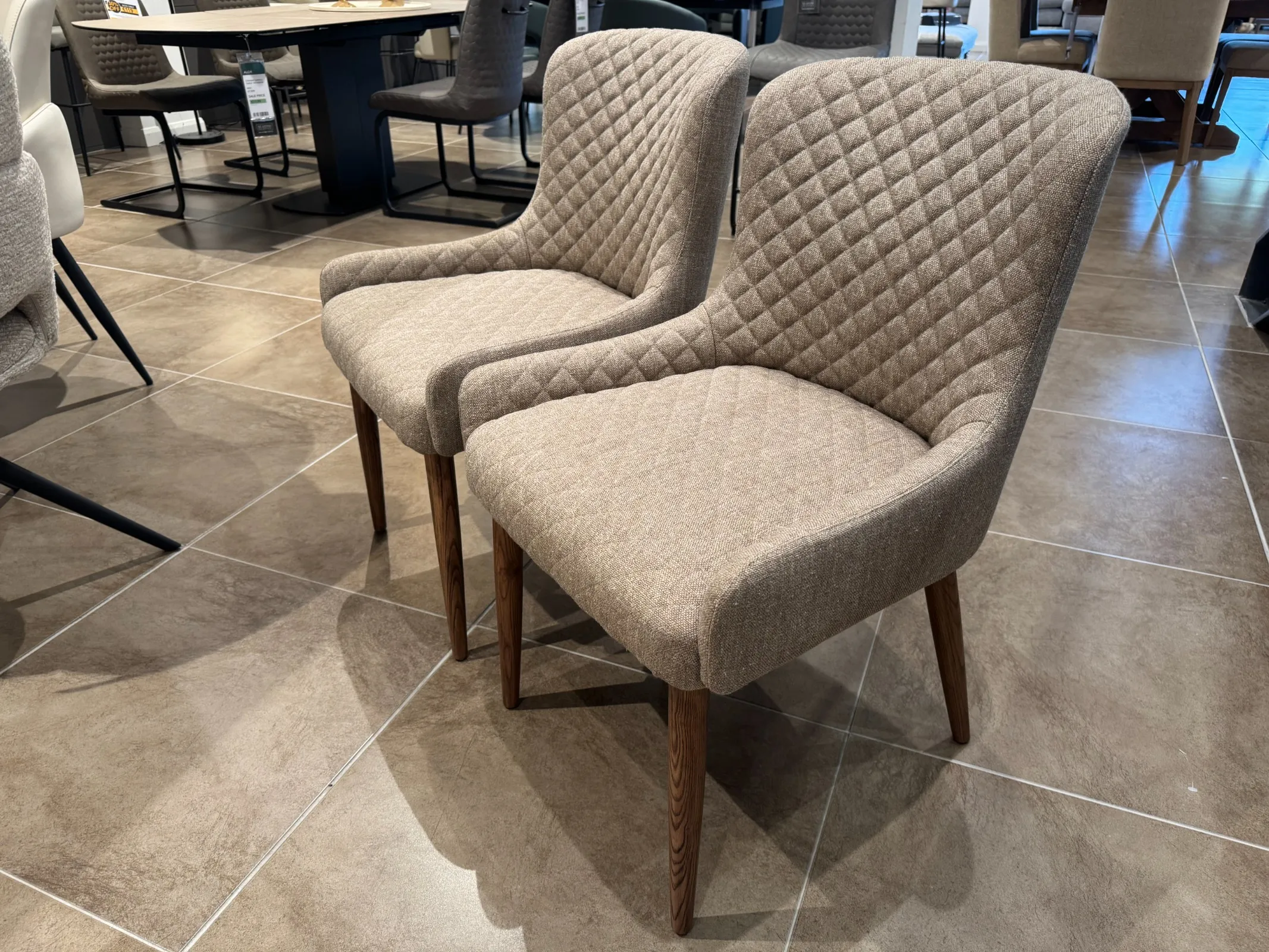 2 x Oslo Coffee Fabric Dining Chair (Tallaght Floor Model)