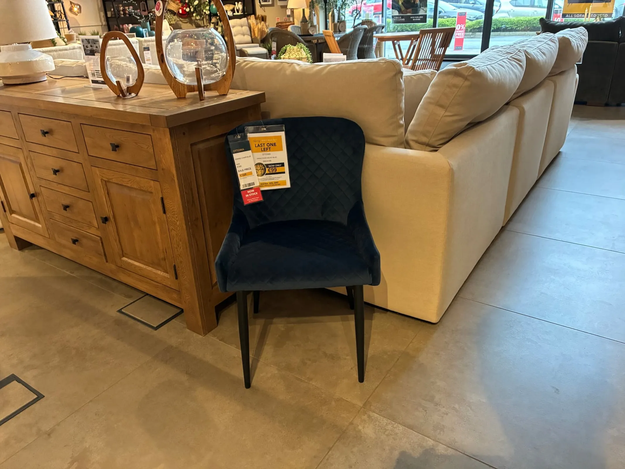 Ottowa Blue Dining Chair (Carlow Floor Model)