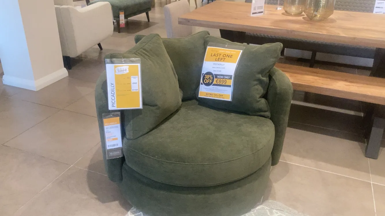 Piccadilly By Vogue - Green Fabric Swivel Chair (Clonmel Floor Model)