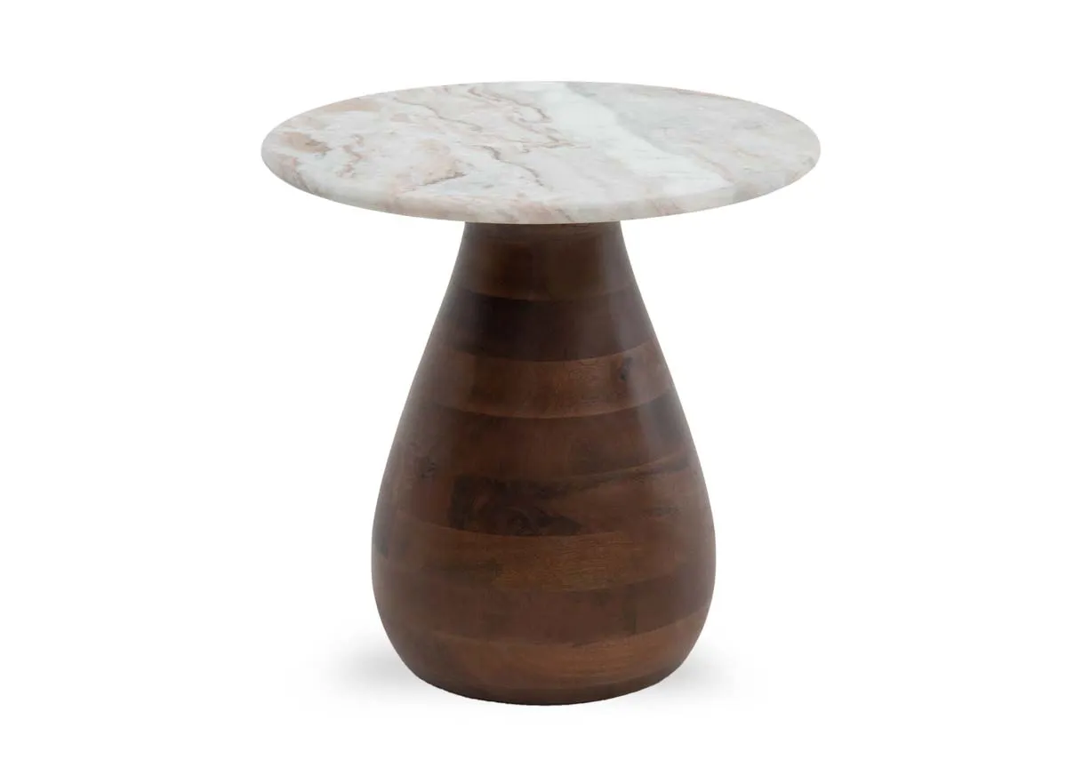 Small Brown & Enamel Top Side Table - Slade