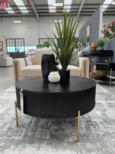 Rego Round Black Mango Coffee Table (Tullamore Floor Model)