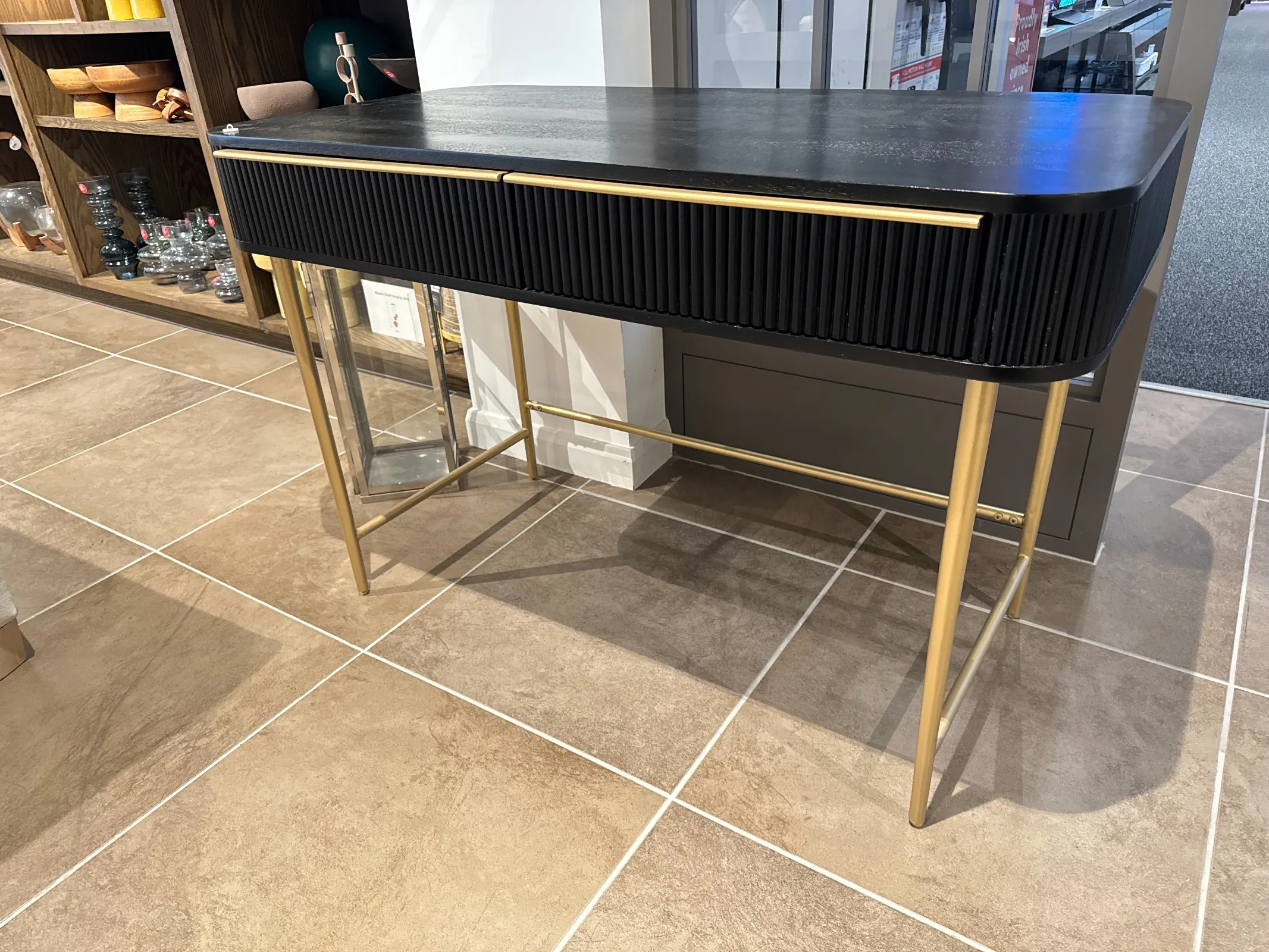 Rego Black Mango Console Table/Desk  (TALLAGHT FLOOR MODEL)