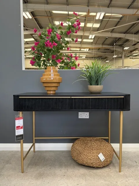 Rego Black Mango Console Table/Desk (Tullamore Floor Model)