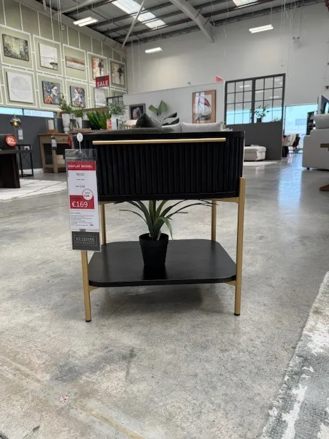 Rego 1 Drawer Black Mango Lamp Table (Tullamore Floor Model)