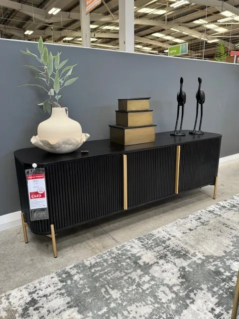 Rego 2 Door Black Mango TV Unit (Tullamore Floor Model)