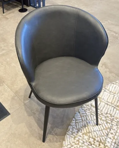 Gain Dark Grey Faux Leather Carver Chair (Cavan Floor Model)