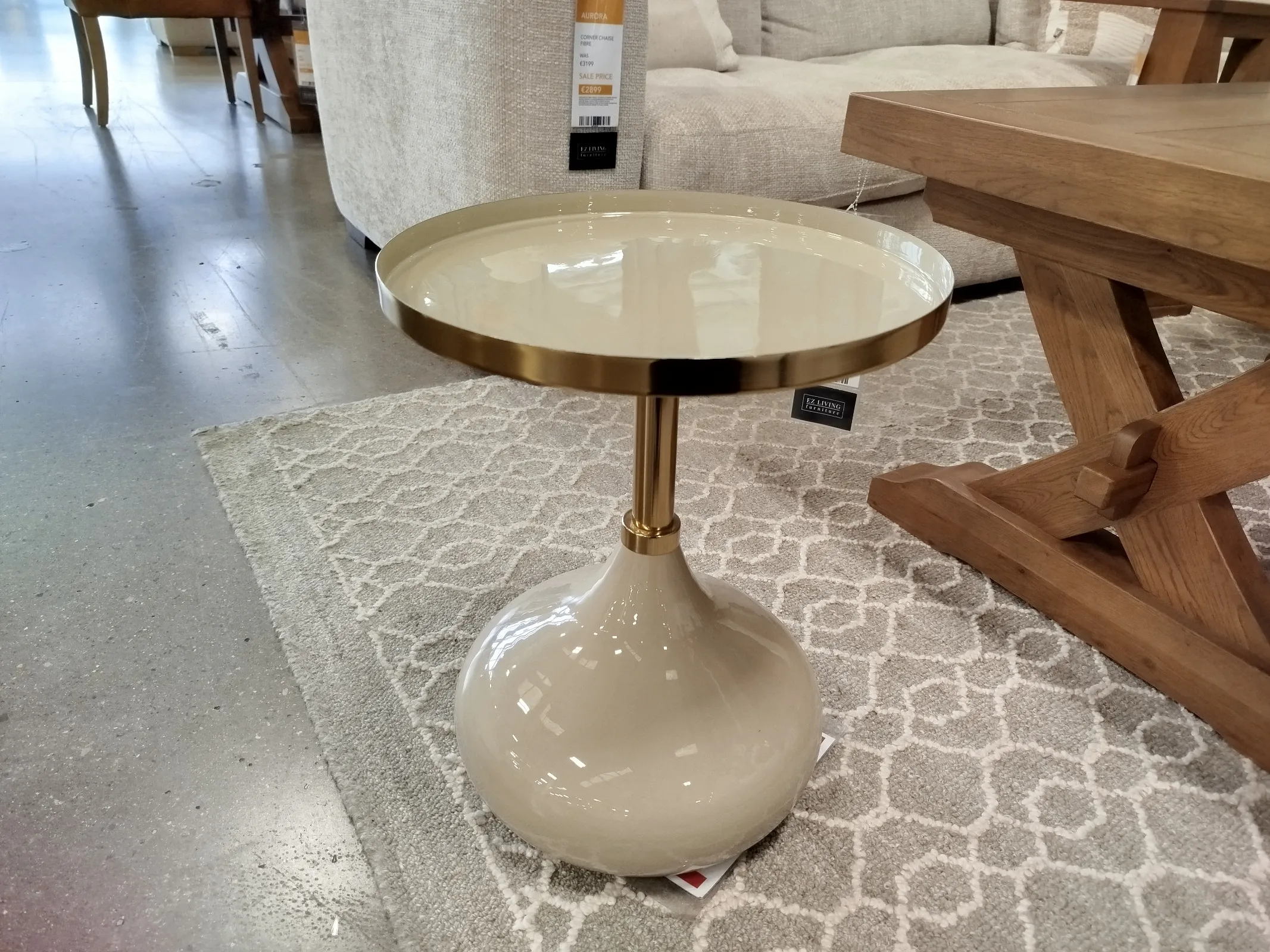 Sky Taupe Plate Side Table (Naas Road Floor Model)