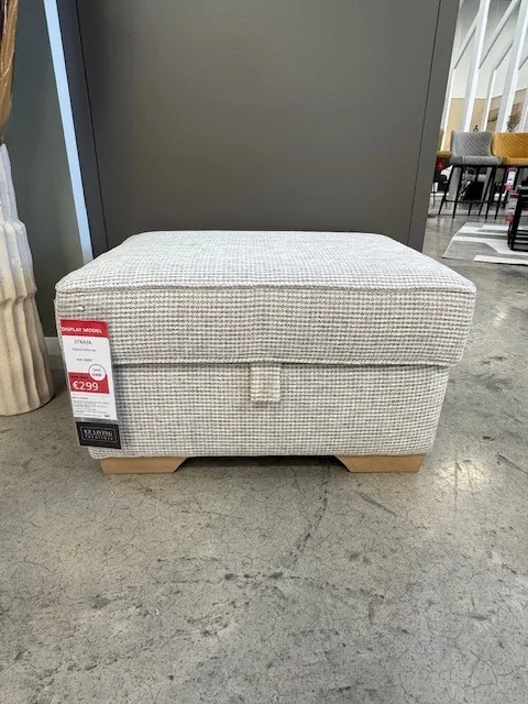 Strata Beige Fabric Accent Footstool with Storage (Tullamore Floor Model)