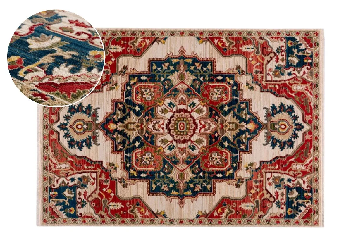 200cm x 290cm Red Print Large Rug - Tabriz