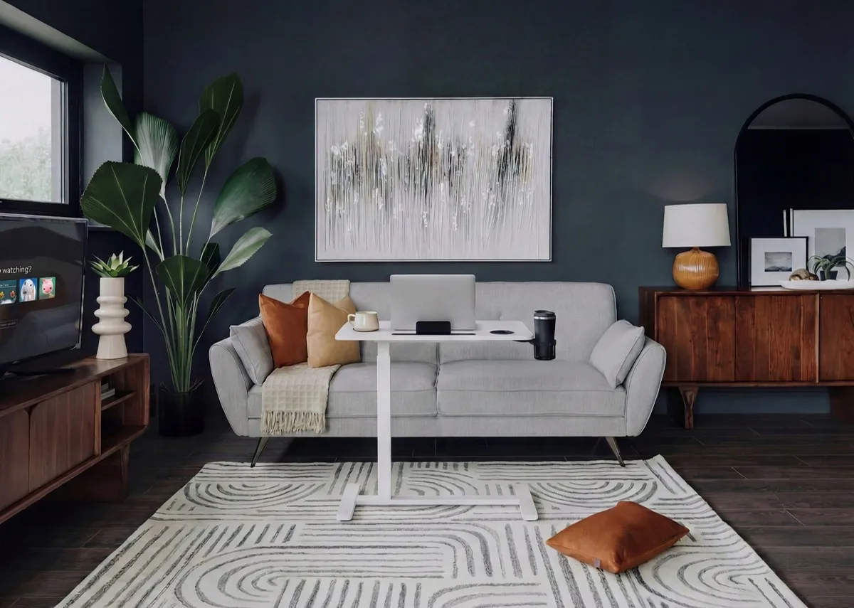 White Sofa Desk - Taskmaster