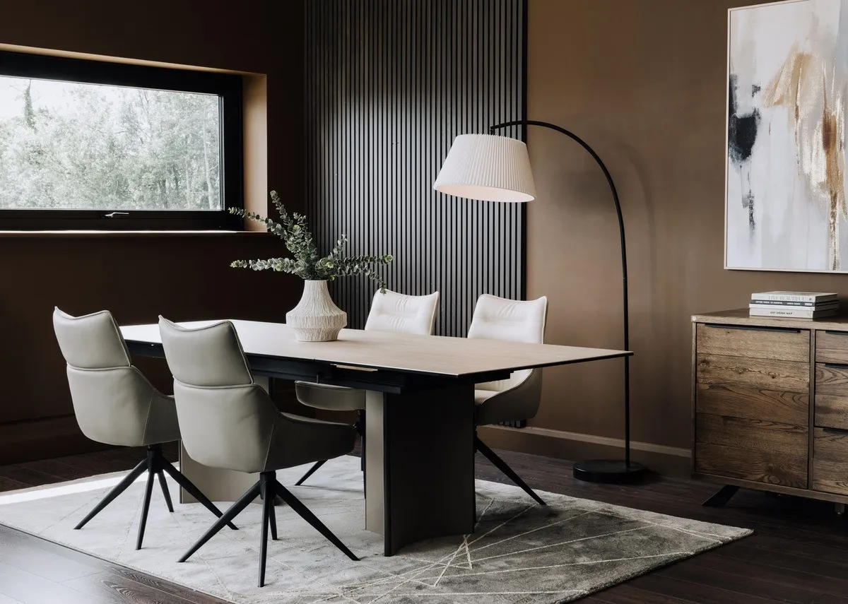 180cm-250cm Ceramic Revolving Extendable Dining Table - Turin