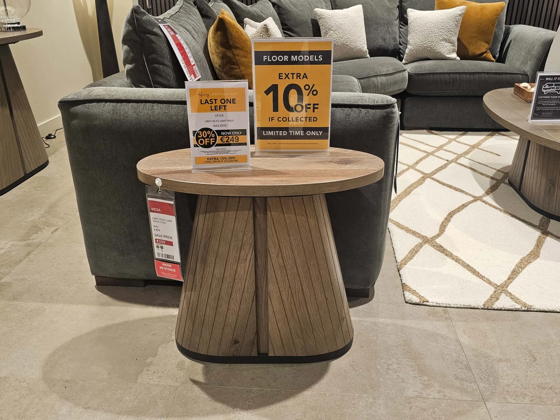 Vega Grey Lamp Table Oval (Athlone Floor Model)