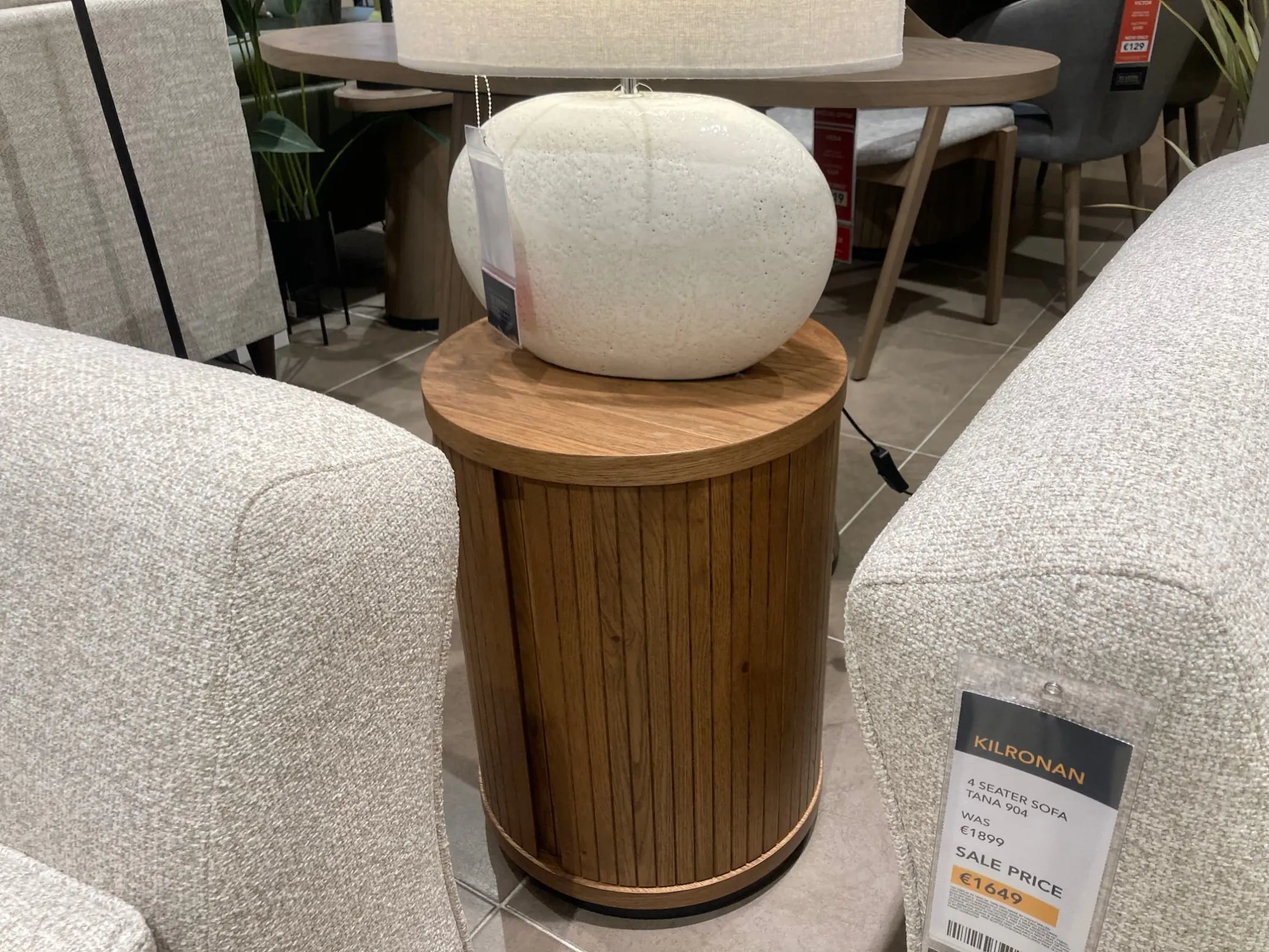 Vega Round Rustic Lamp Table (Clonmel Floor Model)