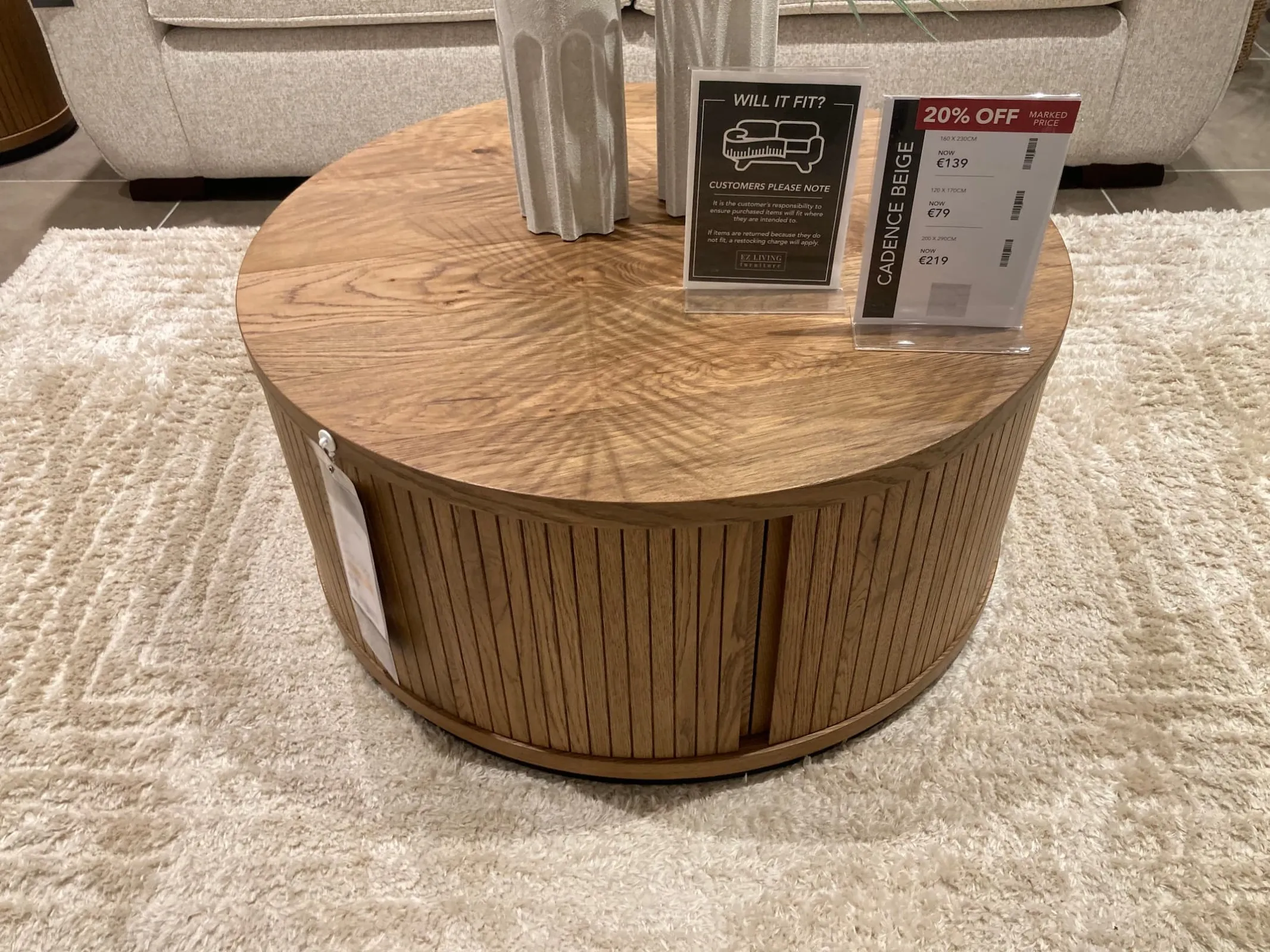 Vega Rustic Round Coffee Table (Clonmel Floor Model)