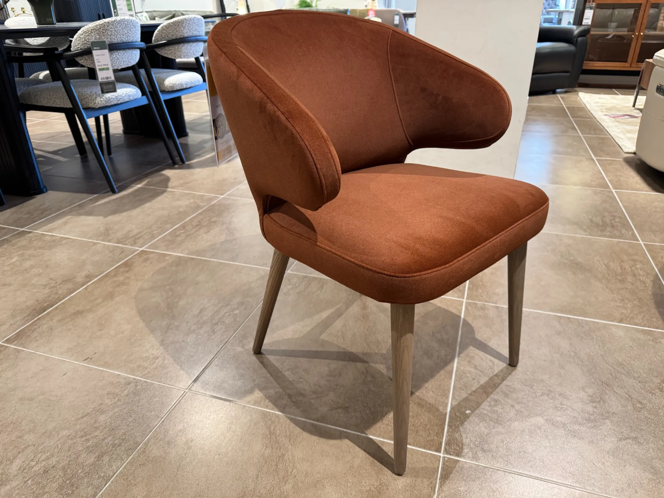 Victor Bronze Fabric Dining Chair with Grey leg (Tallaght Floor Model)