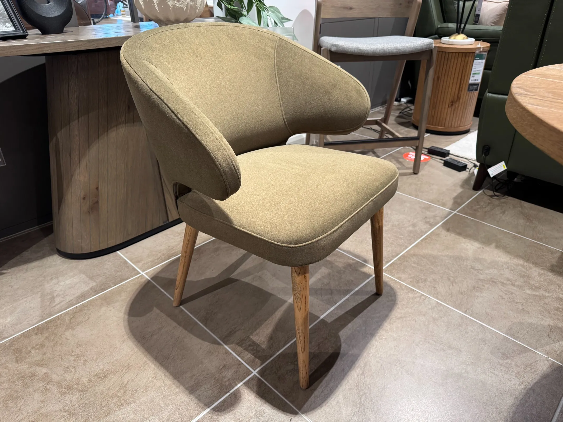 Victor Green Fabric Dining Chair with Oak leg (Tallaght Floor Model)