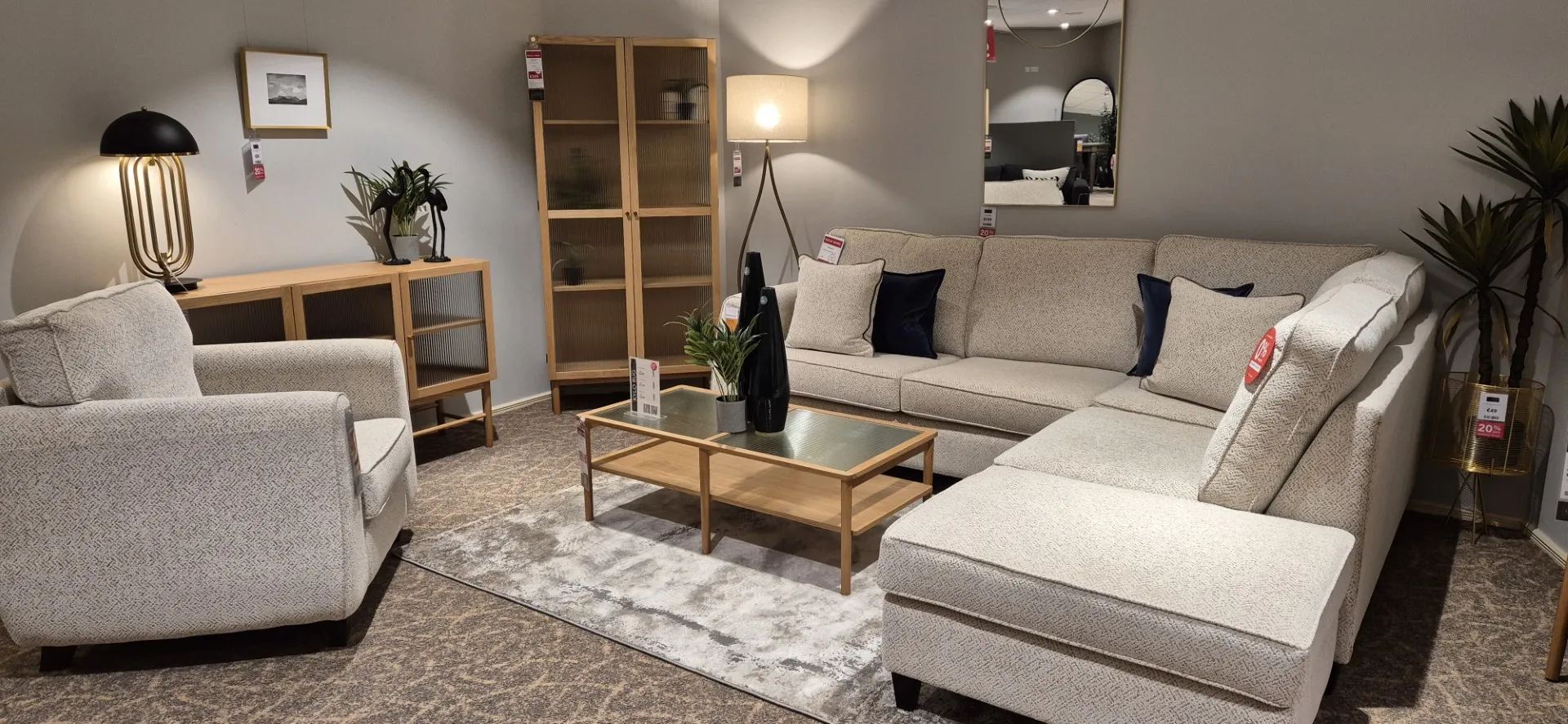 Waterville corner group, armchair & footstool (Sligo Floor Model)