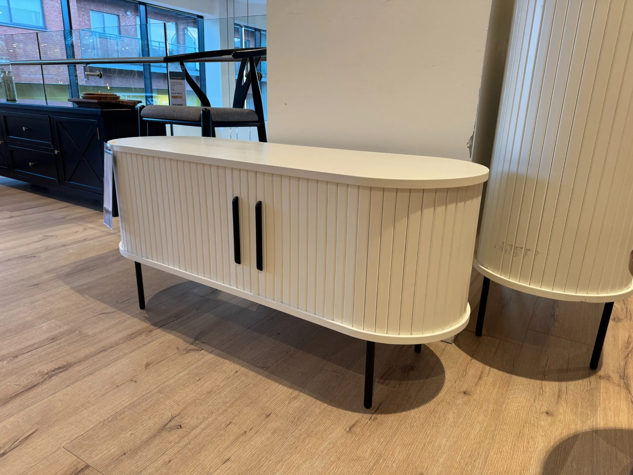 Nola 2 Door White Oak Tambour TV Unit (Tallaght Floor Model)