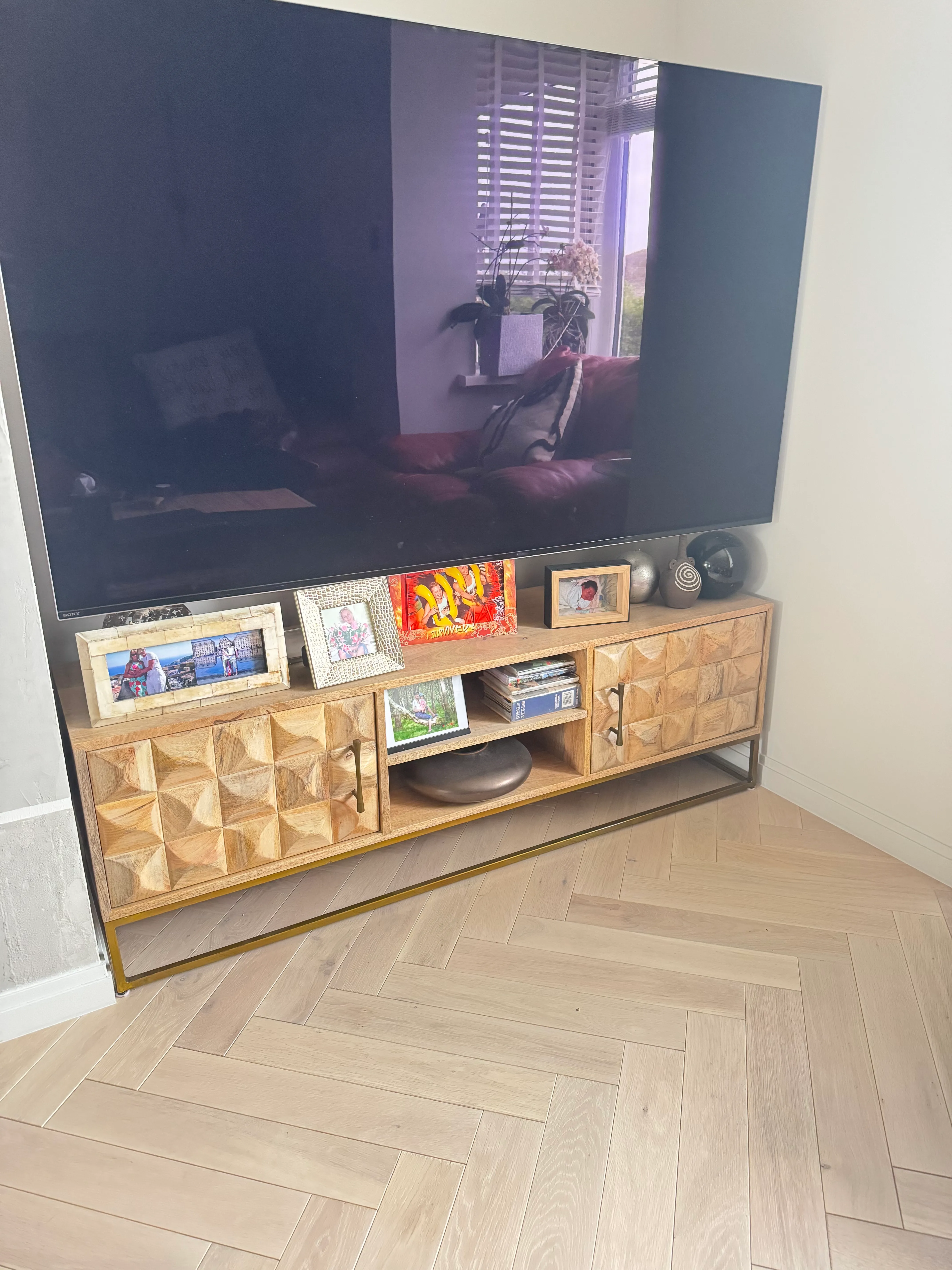 2 Door Mango Wood TV Unit - Diva