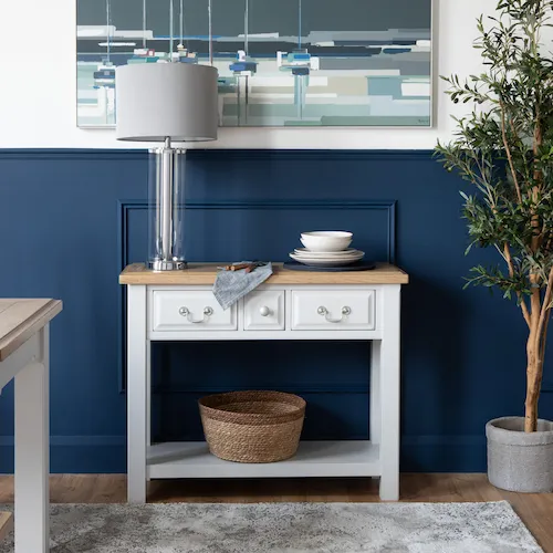 Georgia Console Table grey oak from EZ Living Furniture.
