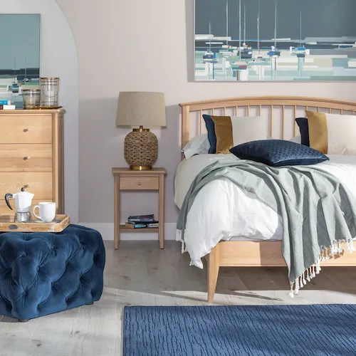 1 drawer Arc natural oak bedside locker from EZ Living Furniture.