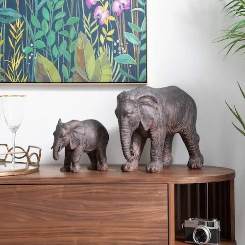 Large and medium ornament elephants from EZ Living Furniture.
