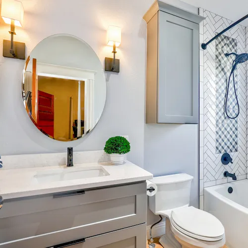 Bathroom scene.