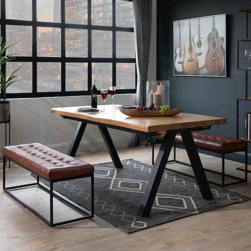 Clyde leather bench from EZ Living Furniture.