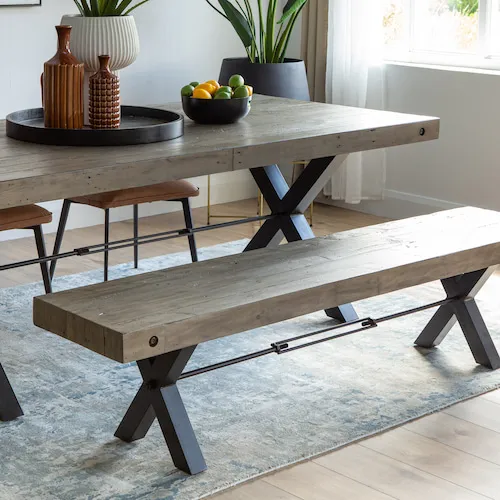 Toronto Reclaimed pine dining bench from EZ Living Furniture.