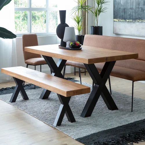 Lucca Dining Table & Bench from EZ Living Furniture.