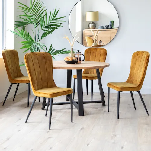Heuston Dining Chairs Amber Yellow from EZ Living Furniture.