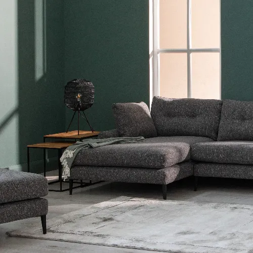 Green wall with Conan Grey Sofa from EZ Living Furniture.