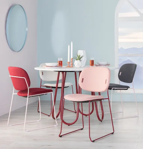 Yo dining chairs pink from EZ Living Furniture.
