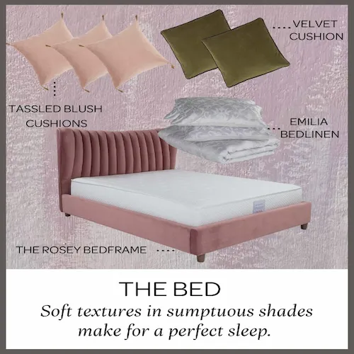 The bed moodboard by Crown Paints Style Guide Saara.