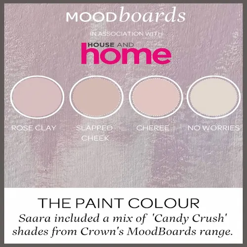 Paint colour moodboard by Crown Paints.