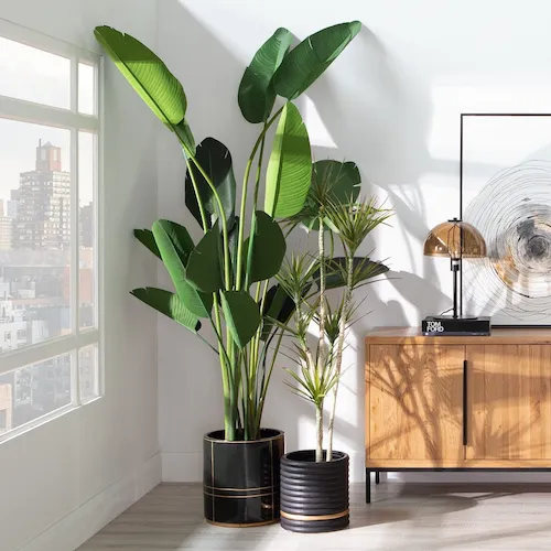 Artificial trees in plant pots from EZ Living Furniture.