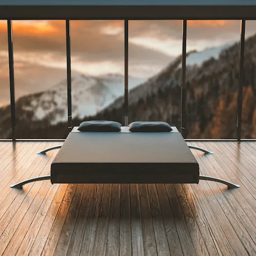 Low profile bed frame.