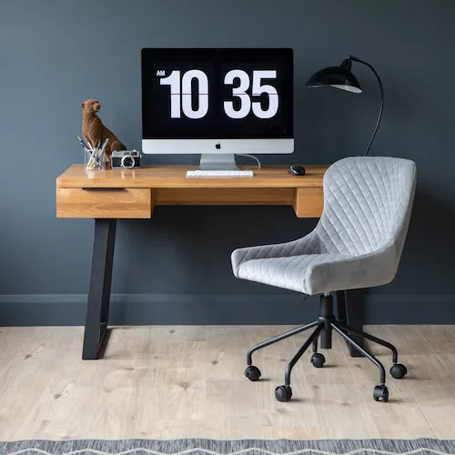 Ottowa Grey Velvet Office Chair from EZ Living Furniture.