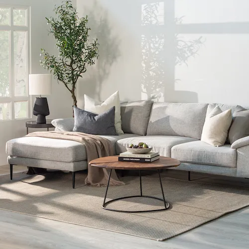 Japandi decor style with Boyne Sofa from EZ Living Furniture.