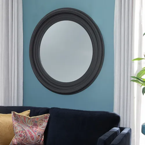 Arta Black Circular Wall Mirror from EZ Living Furniture.