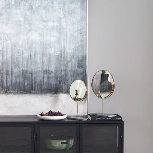 Riesco Large Green Marble Table Mirror from EZ Living Furniture.