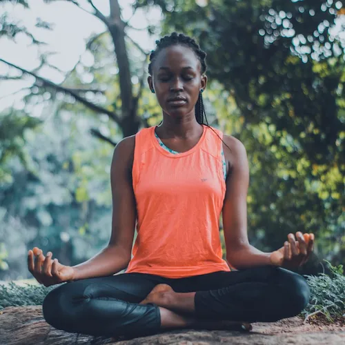 Woman meditating.
