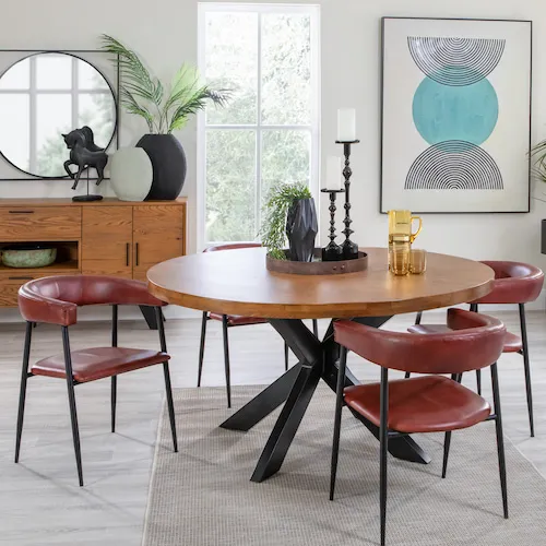 Oslo Round dark oak dining table from EZ Living Furniture.