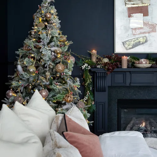 Christmas theme with blue from EZ Living Furniture.