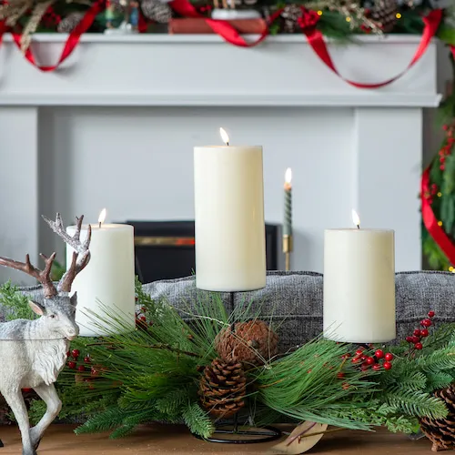 Christmas candles and candle holder from EZ Living Furniture.