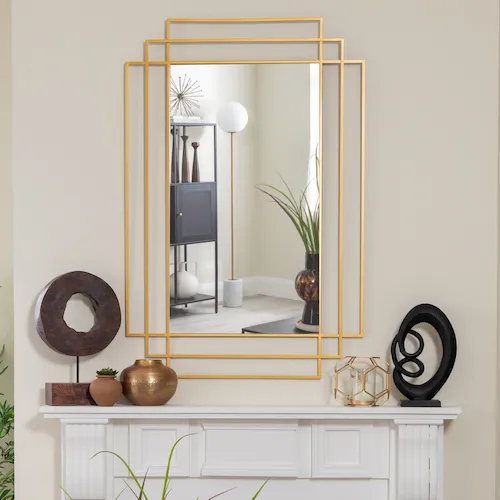 Reine Gold Rectangular Mirror from EZ Living Furniture.
