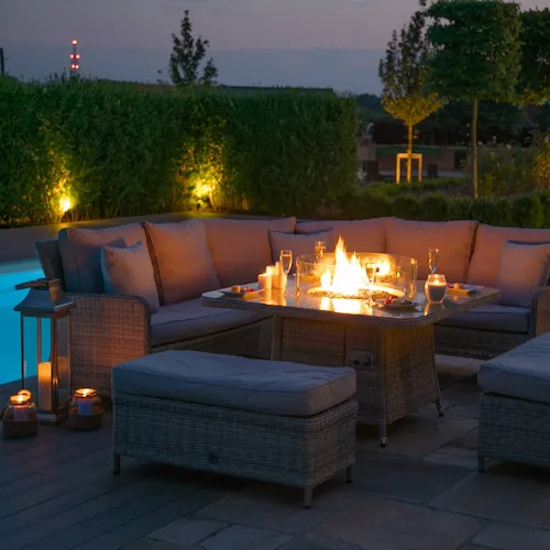 Oxford Garden Set with Fire pit from EZ Living Furniture.