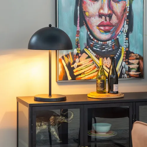 Sarsfield  Black Metal Table Lamp from EZ Living Furniture.