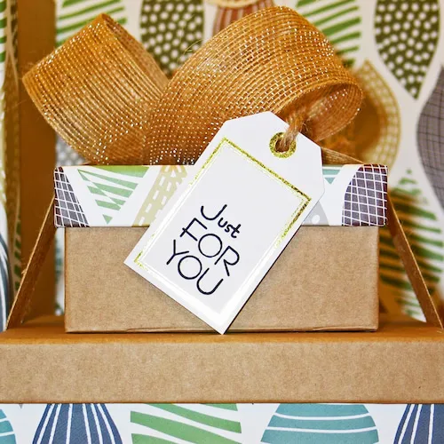 A selection of wrapped gifts.