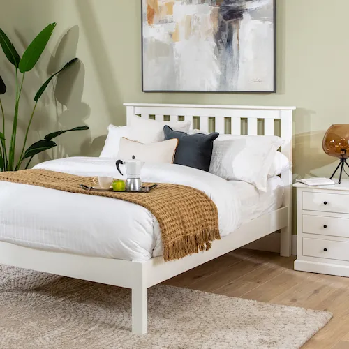 Atlas White Bed Frame from EZ Living Furniture.